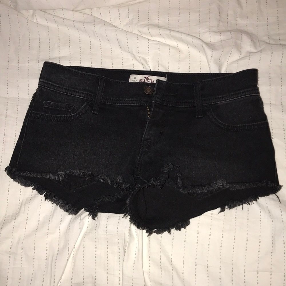 Black jean shorts